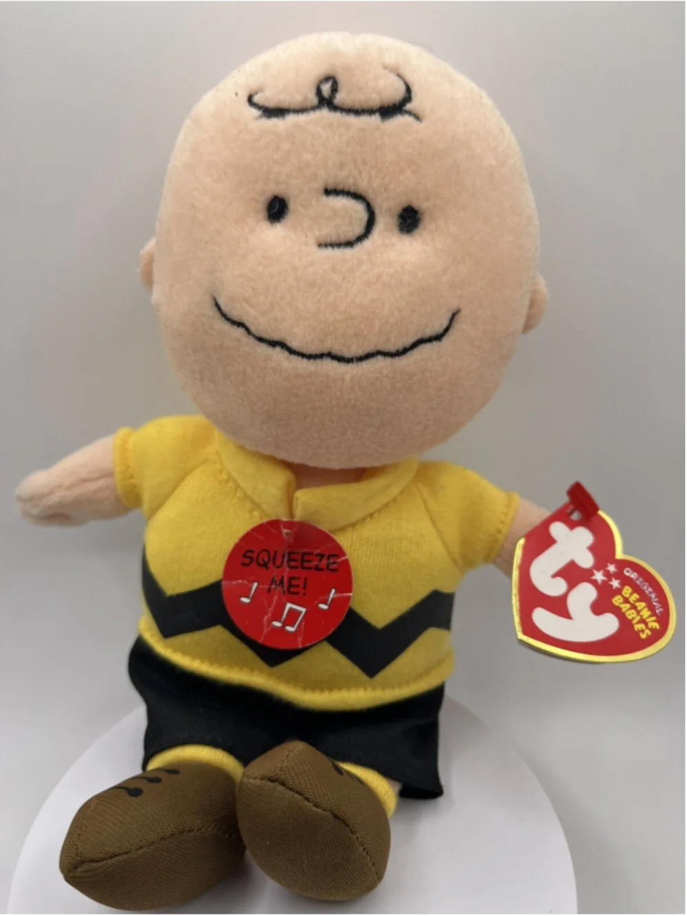VTG Peanuts 2010 TY Beanie Baby Charlie Brown NEEDS BATTERIES RETIRED WITH TAG